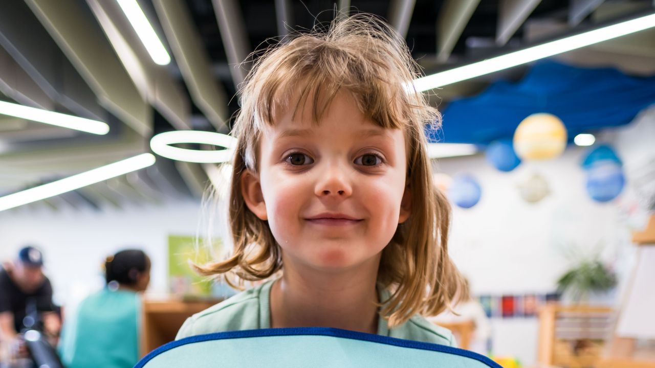 Kindergarten student in their classroom